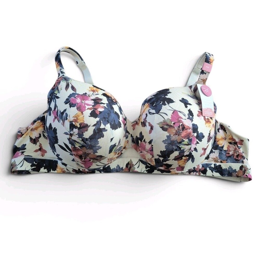 Cacique By Lane Bryant Bra Lightly Lined Balconette 54B Comfort Bliss Floral
